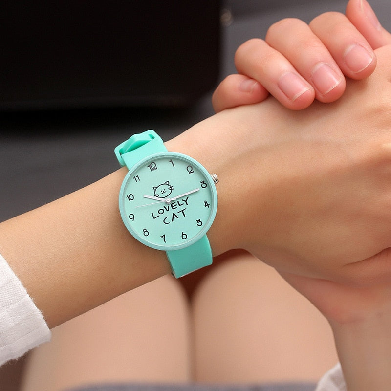 Kids Cartoon Watch - Candy Color Silicone Quartz Wristwatch for Children