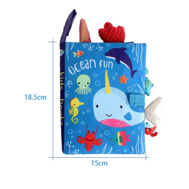 Baby Soft Cloth Book - Crinkle Sensory Activity Book for Newborns