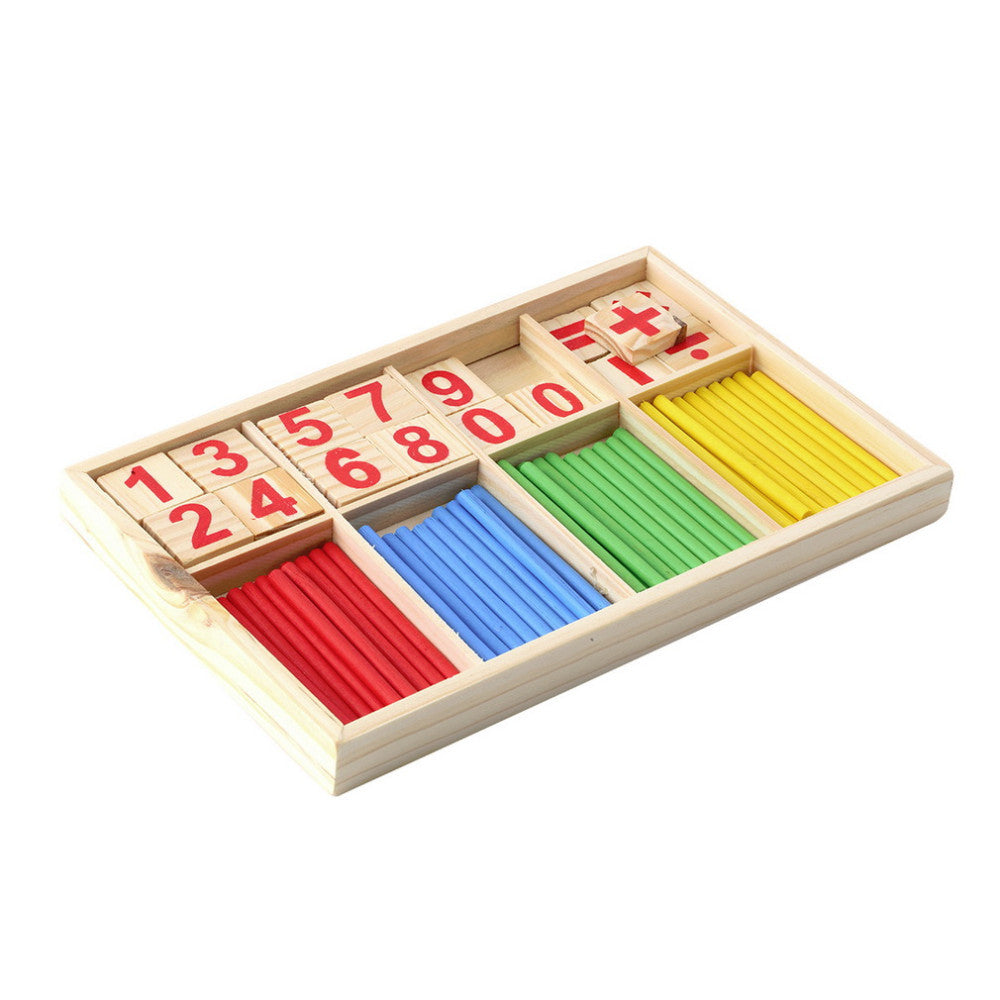 Wooden Counting Sticks Math Set - Montessori Number Learning Toy