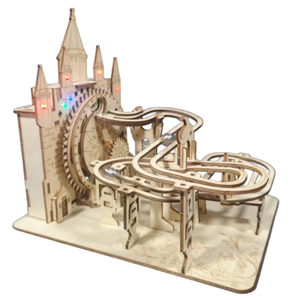 3D Wooden Marble Run Puzzle - DIY Mechanical Model Kit Brain Teaser & Gift