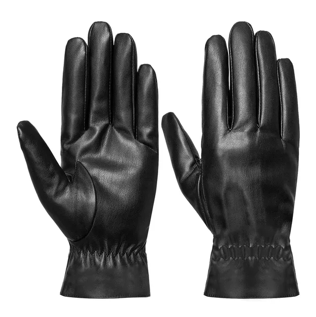 Unisex Leather Winter Warm Gloves