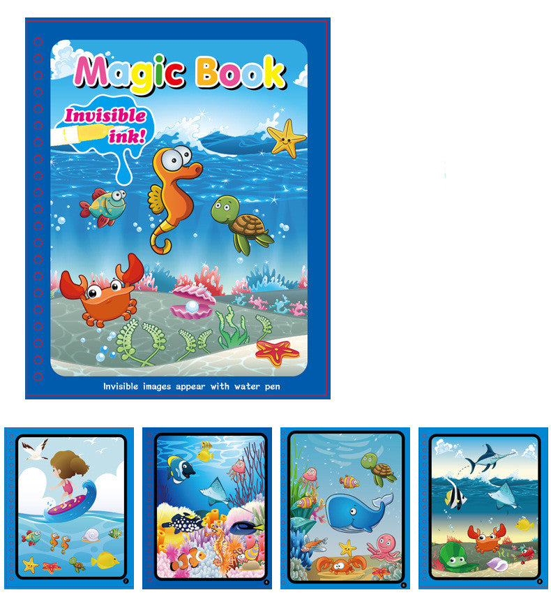 Magic Water Painting Book - Reusable Mess-Free Coloring Book for Kids