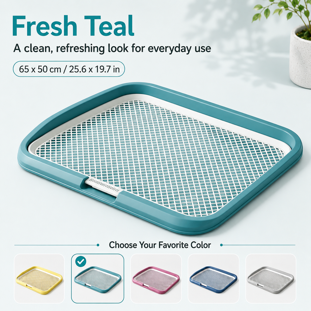 Indoor Dog Potty Tray - Leak-Proof Puppy Training Toilet with Removable Grate