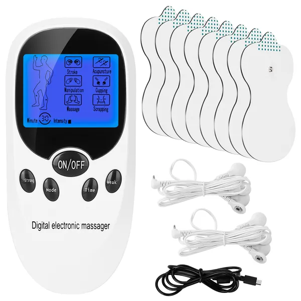 EMS Muscle Stimulator - Dual-Channel Electric Pulse Massager for Muscle Recovery & Pain