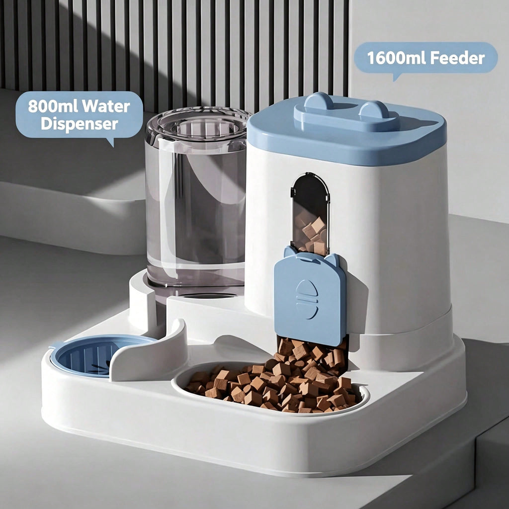Gravity Pet Feeder & Water Dispenser - Cute Auto-Refill Food Bowl for Cats & Small Dogs
