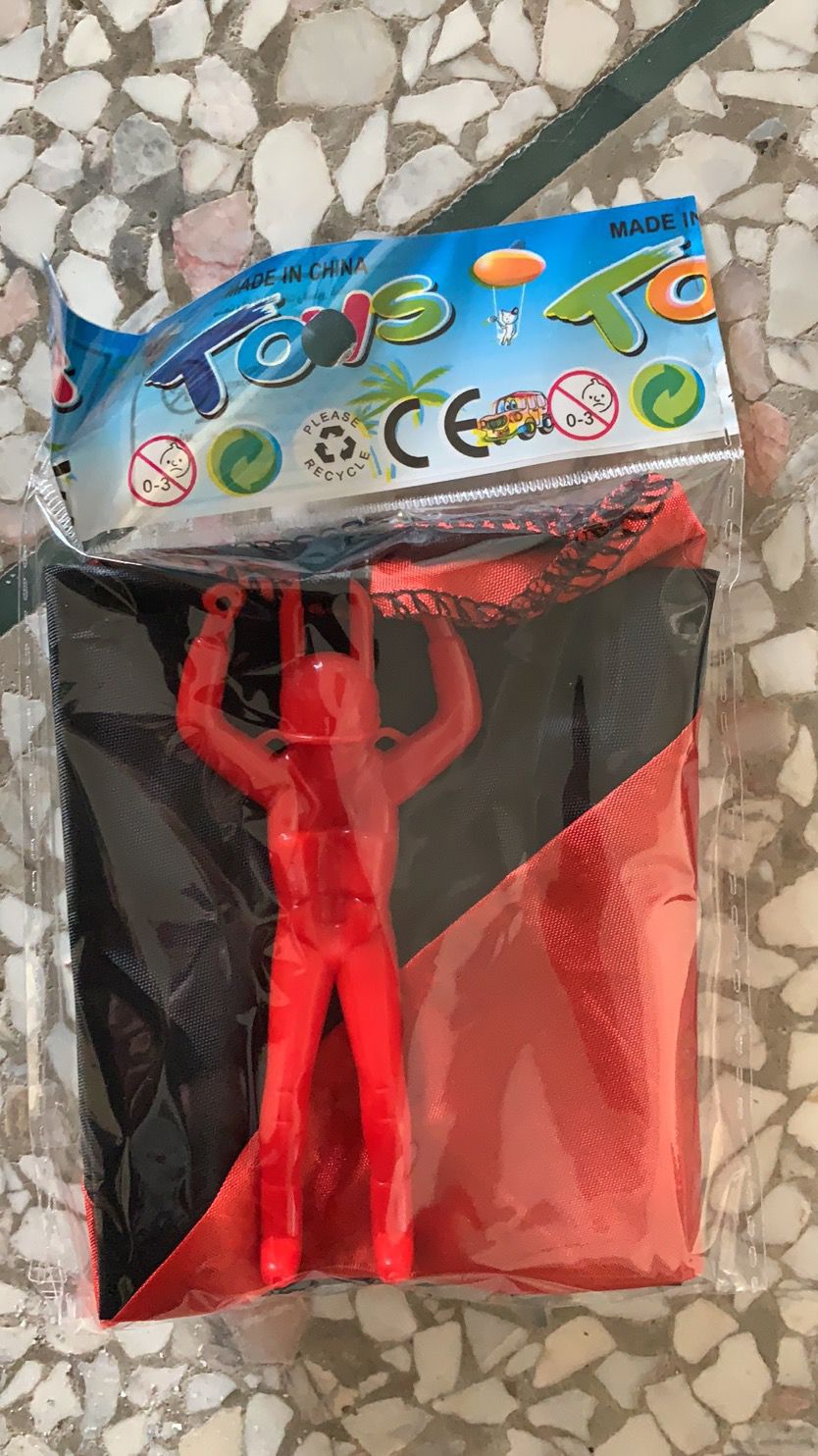 Kids Throw Parachute Toy with Soldier Figure