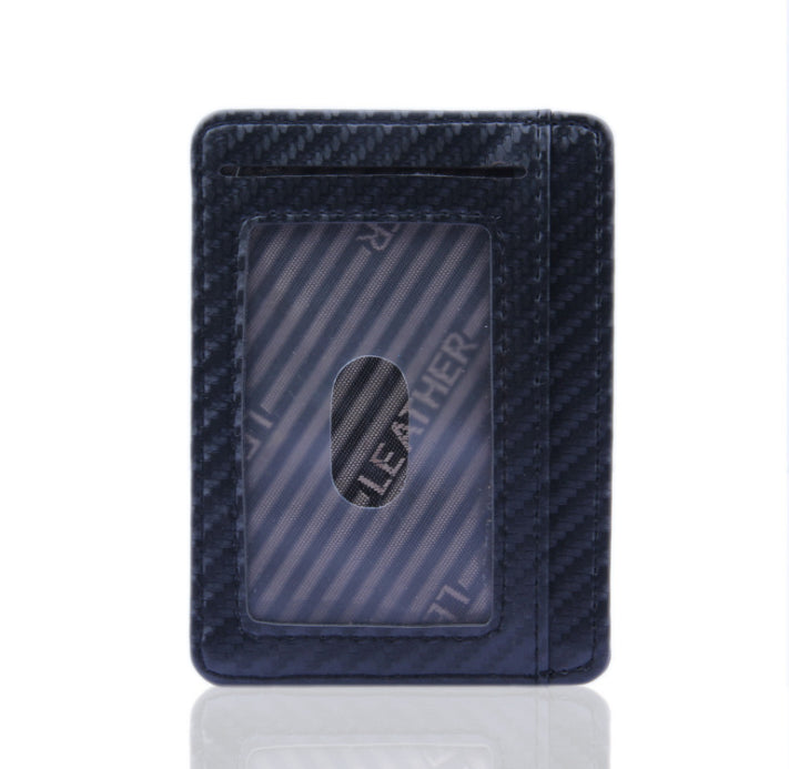 New Fashion Pu Leather Carbon Fiber Wallet Mini Slim Wallets