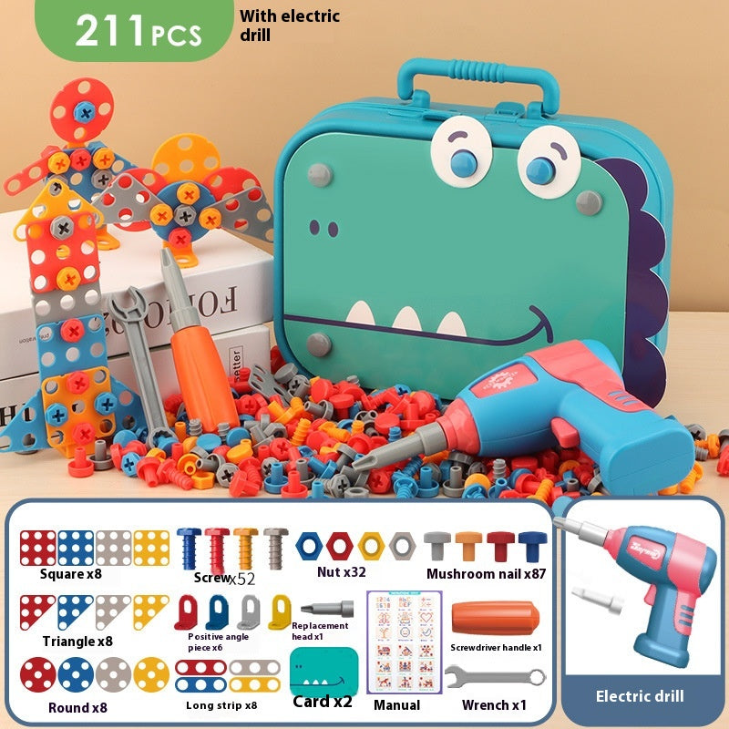 Kids Toy Tool Set with Working Electric Drill - Take-Apart Building Toy