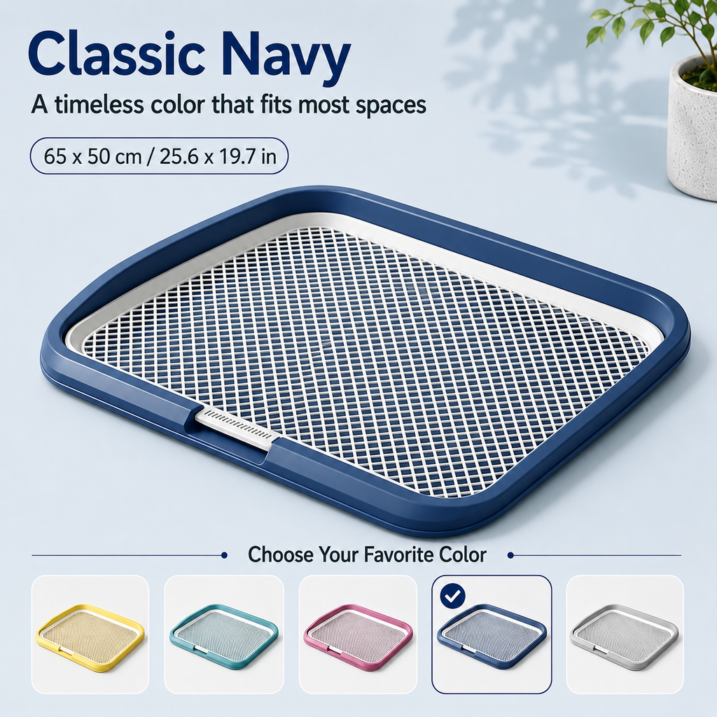 Indoor Dog Potty Tray - Leak-Proof Puppy Training Toilet with Removable Grate