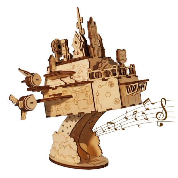 3D Wooden Puzzle Starry Sky Castle - DIY Model Kit with LED Night Light & Gift