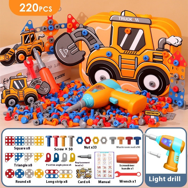 Kids Toy Tool Set with Working Electric Drill - Take-Apart Building Toy