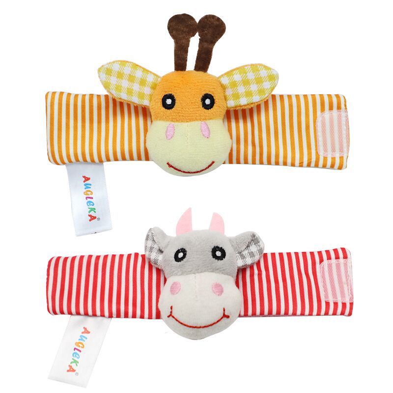 Baby Wrist Rattle Band - Soft Cotton Sensory Rattle Toy for Newborns