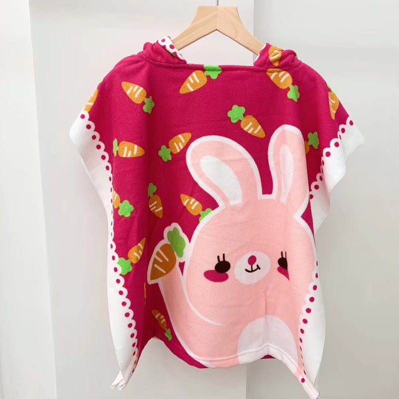 Kids Hooded Bath Towel - Microfiber Quick-Dry Cape