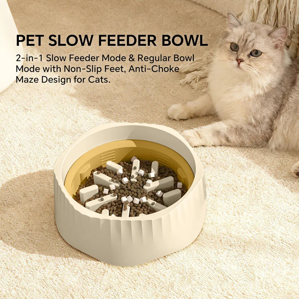 2-in-1 Dog Slow Feeder Bowl - Switchable Fast & Slow Feeding Anti-Gulp Bowl