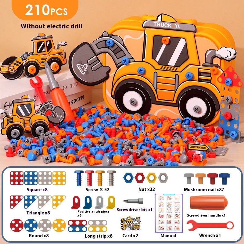 Kids Toy Tool Set with Working Electric Drill - Take-Apart Building Toy
