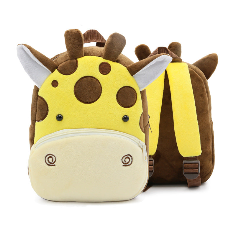 Cute Plush Animal Backpack - Soft Kindergarten School Bag for Kids