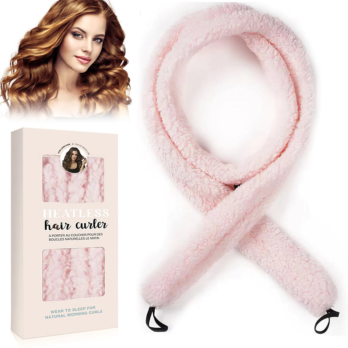 Satin Heatless Hair Curler - Overnight Curling Rod for Soft, Damage-Free Waves