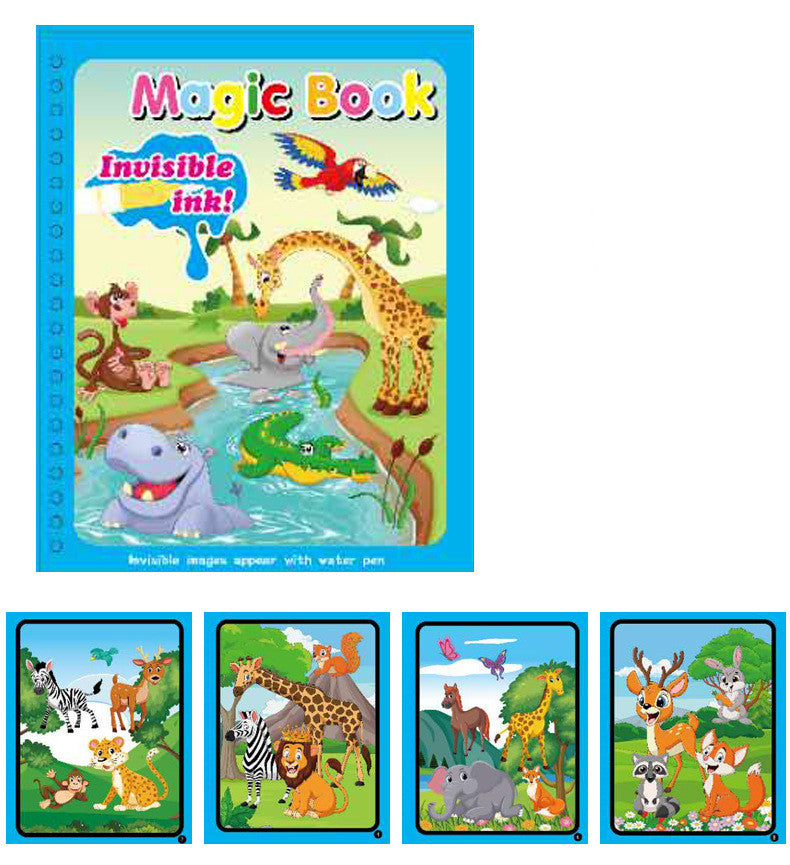 Magic Water Painting Book - Reusable Mess-Free Coloring Book for Kids