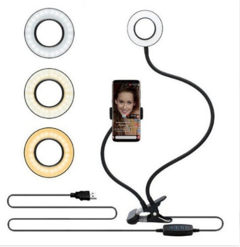 LED Selfie Ring Light with Stand - Adjustable Fill Light for Makeup, Video & Live