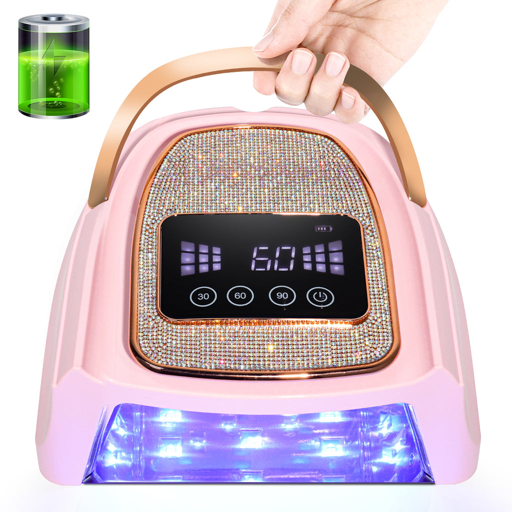 Cordless UV LED Nail Lamp - Rechargeable Gel Polish Curing Light for Home Manicures