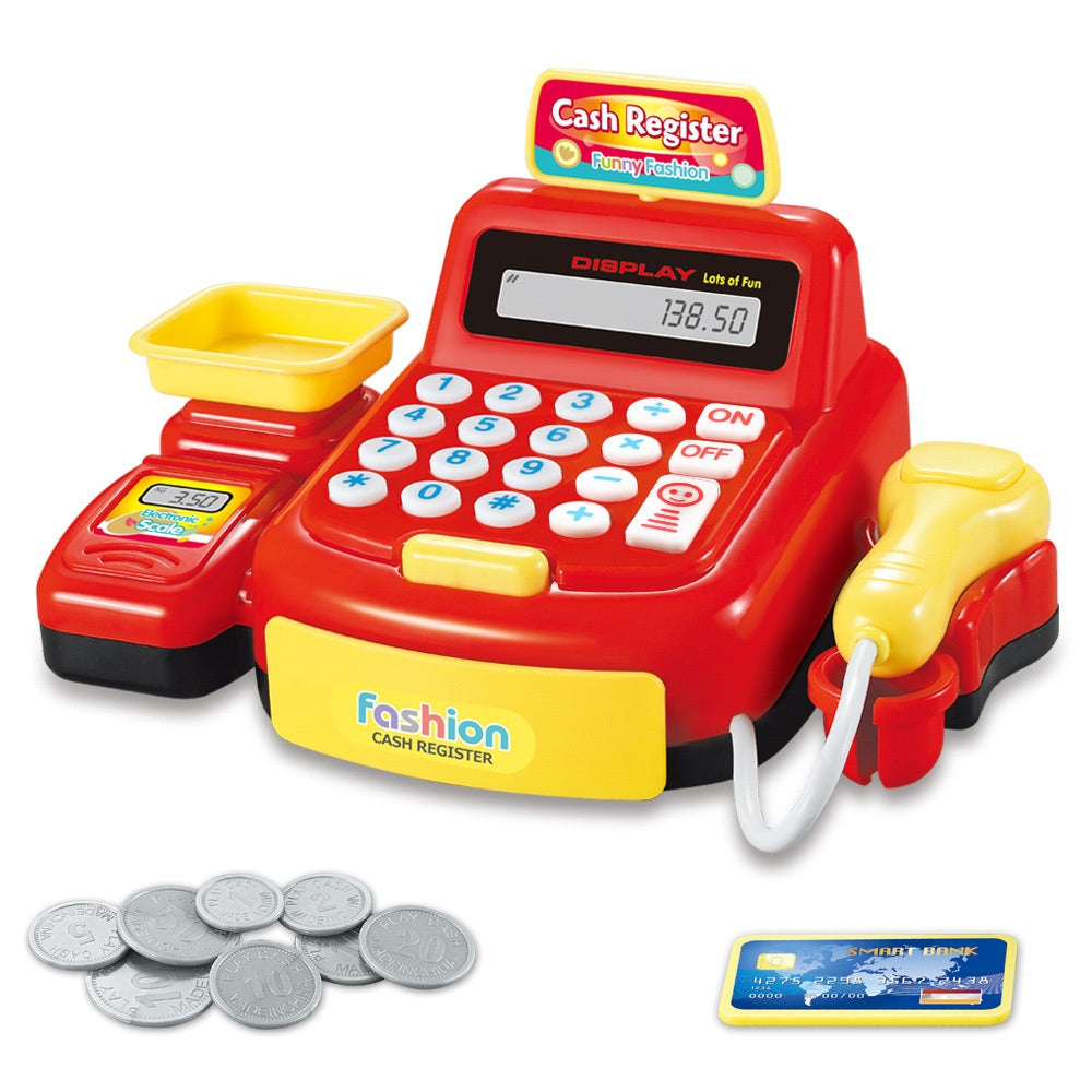Kids Toy Cash Register - Pretend Play Supermarket Checkout Set