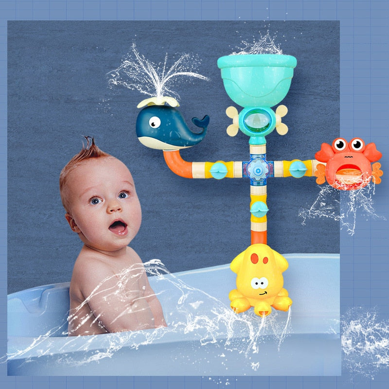 Baby Bath Water Spray Toy - Octopus & Crab Faucet Shower Fun Toy