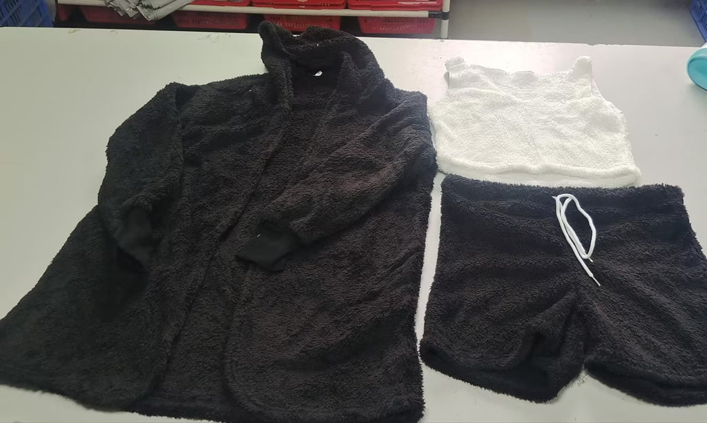 Women's 3-Piece Pajama Set - Crop Tank Top & Drawstring Shorts Loungewear