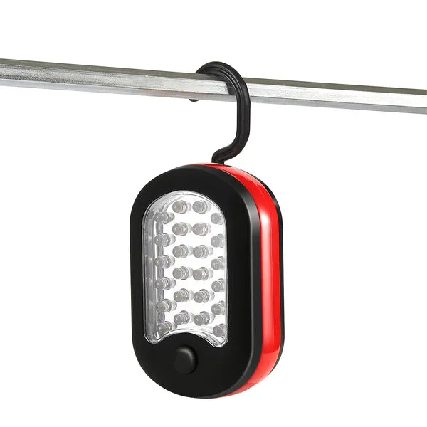 Compact 27-LED Work Light - Magnetic Rechargeable Flashlight with Hook for Camping & Repairs