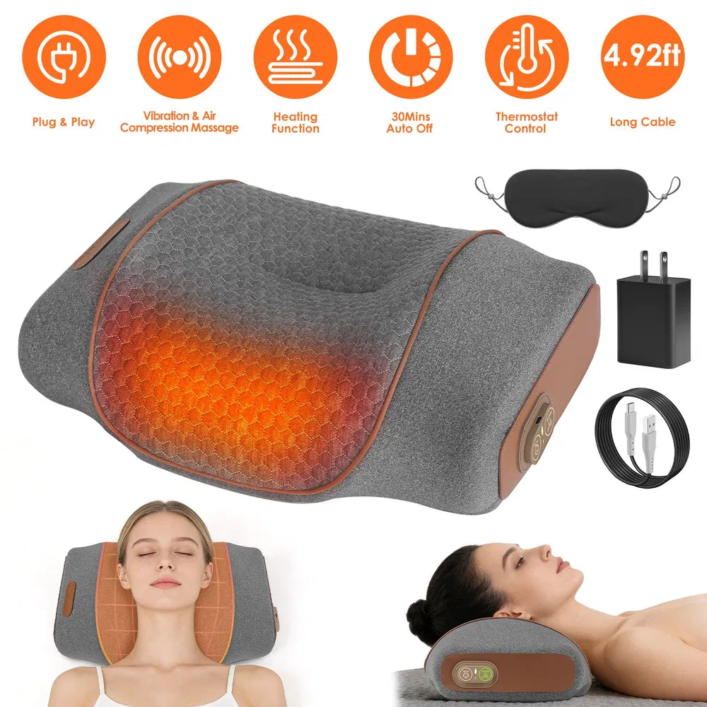 Shiatsu Neck & Shoulder Massager - Deep-Kneading Heated Massage Pillow for Back & Legs
