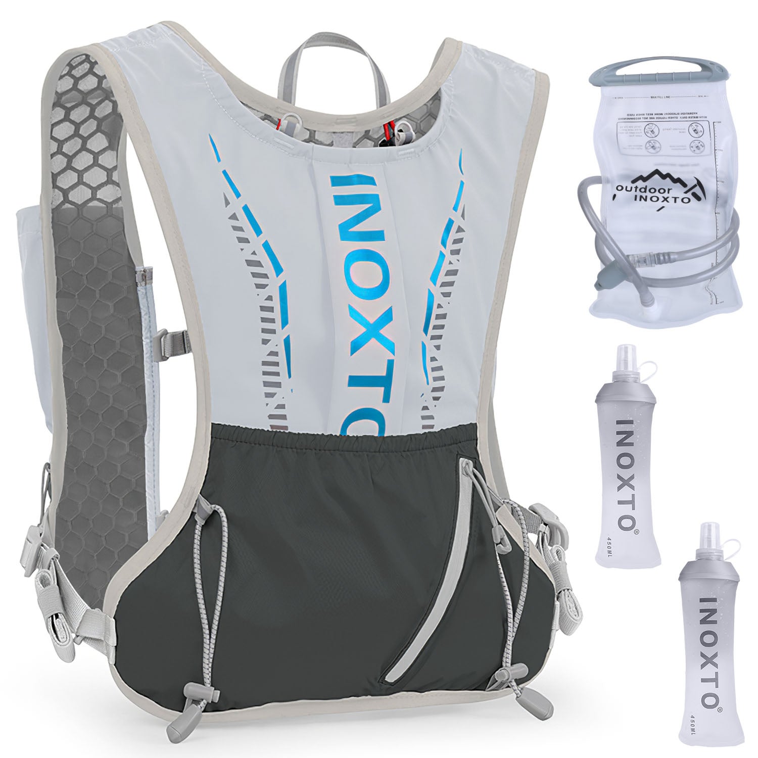 1Pc Sport Hydration Vest Running Backpack With 15oz 50oz Water