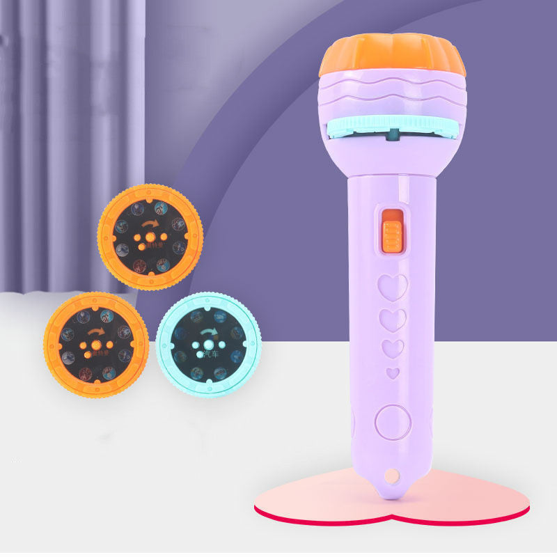 Kids Bedtime Story Projector Flashlight - 80 Cartoon Patterns Sleep Toy