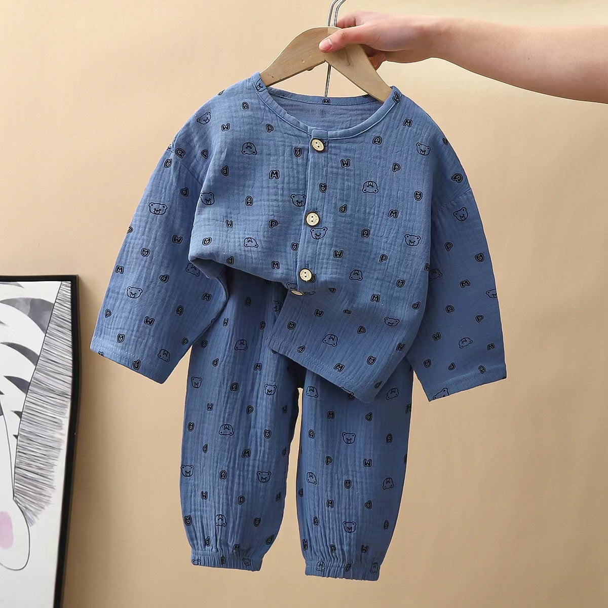 Cartoon Cotton Kids Pajama Set - Soft Long-Sleeve Sleepwear (2 Pcs)