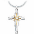 Octagonal Star Cross Pendant Necklace - Vintage Compass Style Pendant