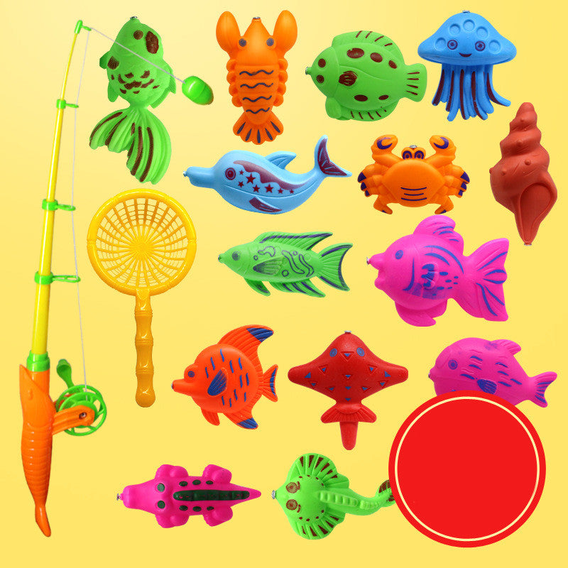 Kids Magnetic Fishing Bath Toy Set (15 Pieces)