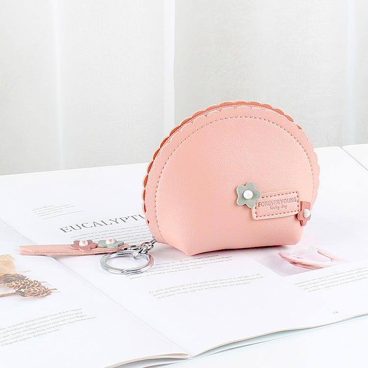Women's Hand Holding Fan Small And Simple Coin Key Case