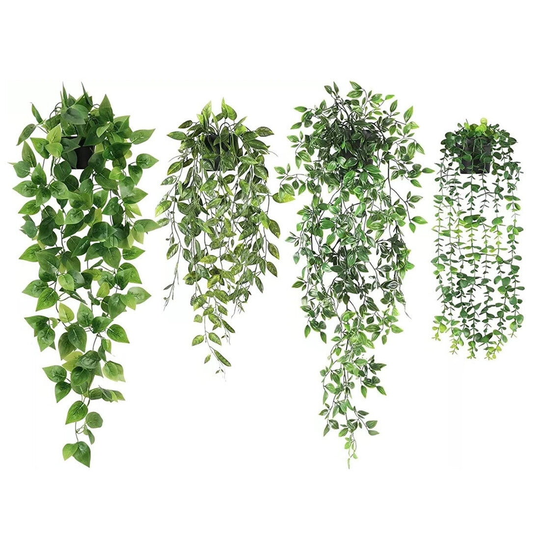 4 Pack Artificial Hanging Plants In Pots Indoor Fake