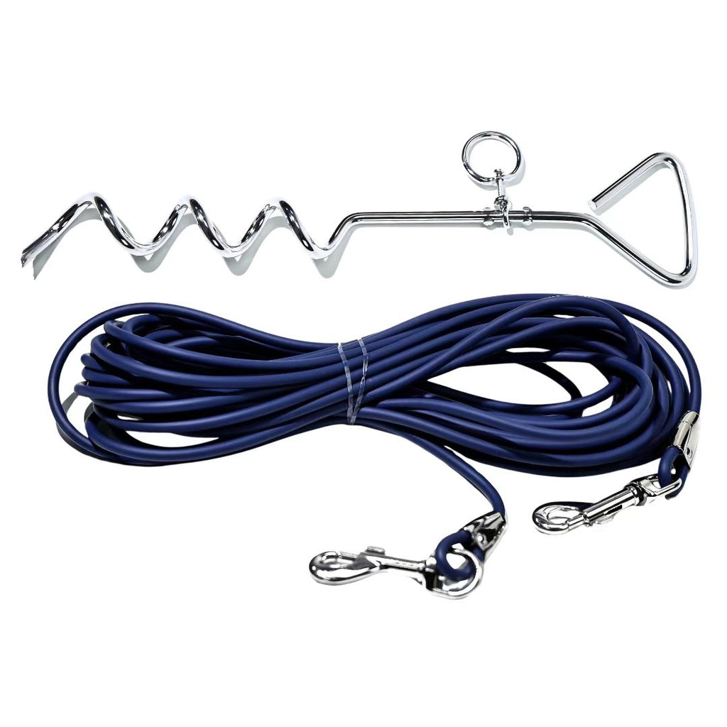 Dog Tie-Out Ground Stake Lead - 9M Long Line for Yard, Camping & Outdoor Freedom