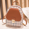 Ladies Check Lock Small Backpack One Shoulder Diagonal Handbag