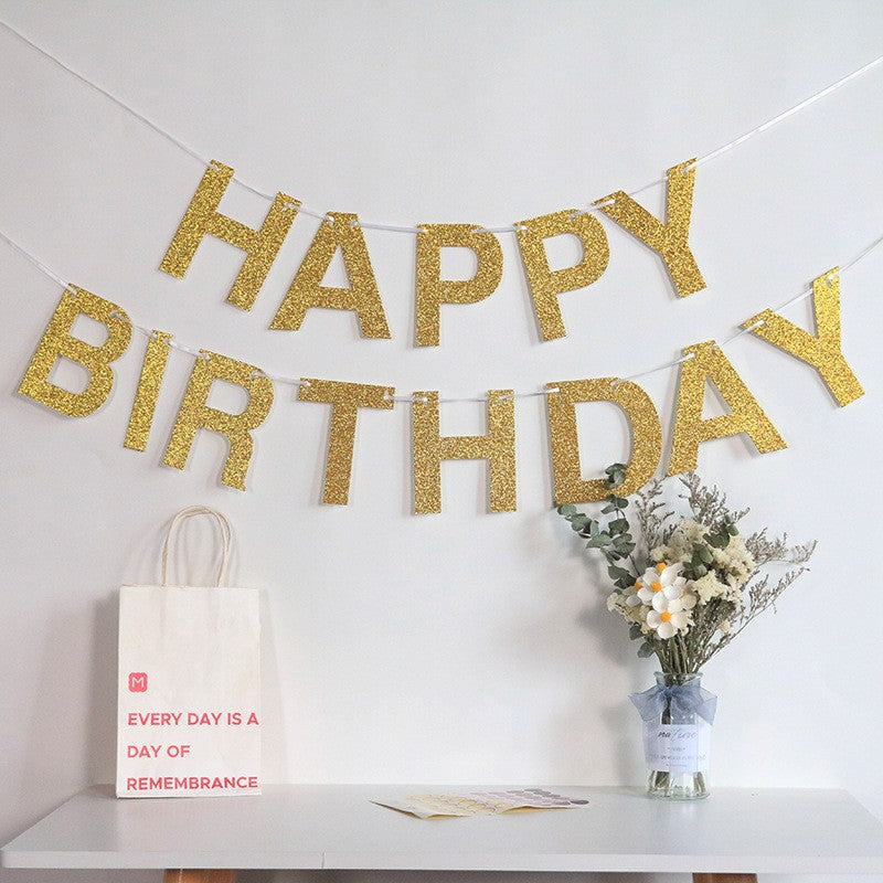 Happy Birthday Banner - Party Backdrop Letter Bunting Decoration