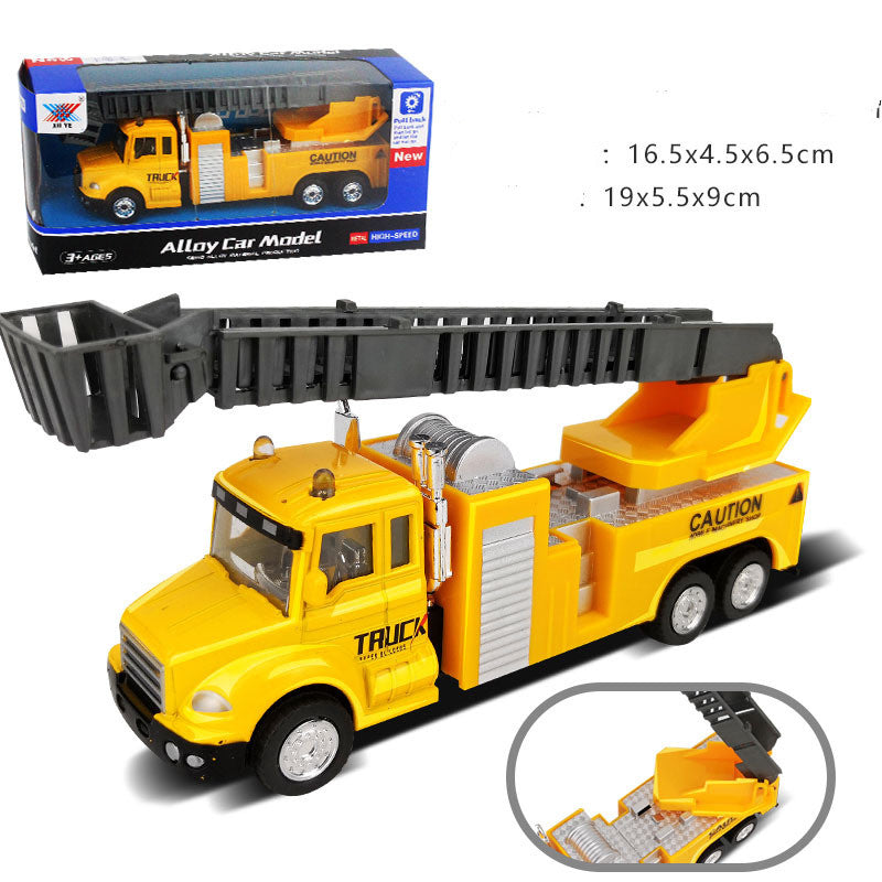 Kids Construction Vehicle Toy - Mini Engineering Truck & Ladder Car for Little Builders