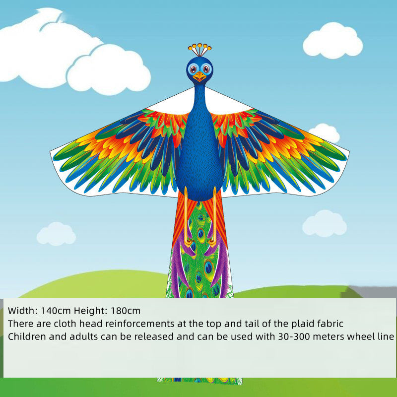 Kids Polyester Kite - Peacock & Pterosaur Outdoor Flying Toy