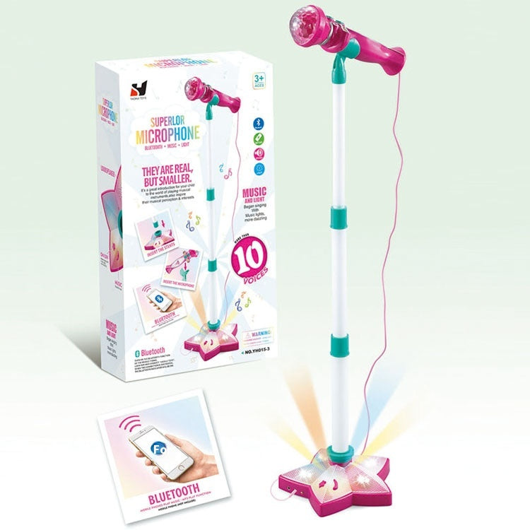 Kids Toy Microphone with Stand - Karaoke Musical Sing-Along Set