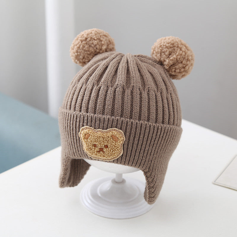 Baby Bear Knitted Beanie - Warm Winter Earflap Cap with Cute Ears