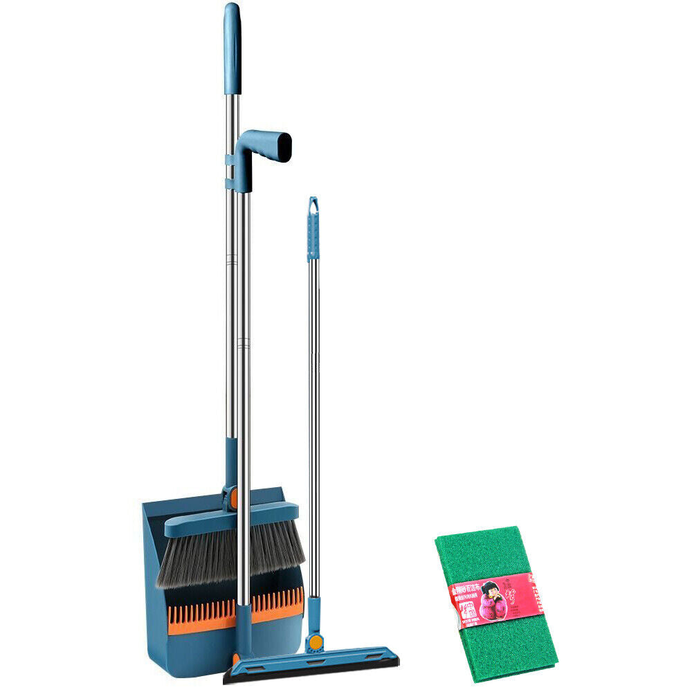 Long Handled Dustpan And Brush Set Strong Metal Handle Dust