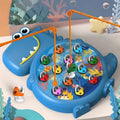 Dinosaur Magnetic Fishing Game - Dual-Difficulty Learning Playset with 12 Fish & 2 Rods