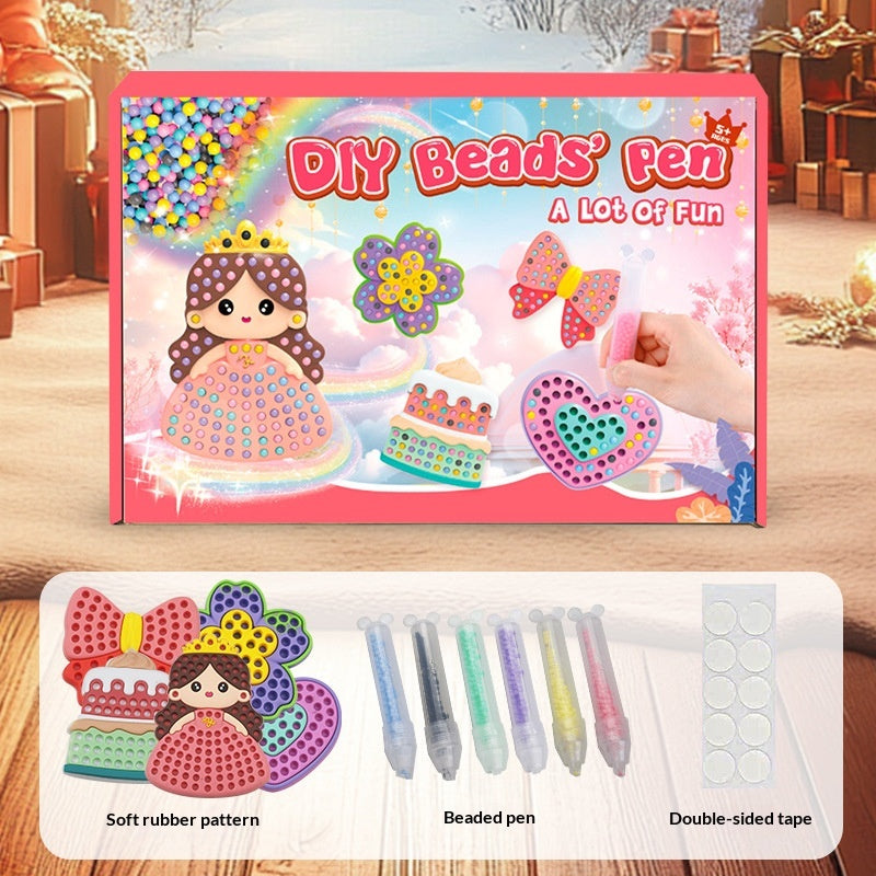 Kids DIY Diamond Mosaic Art Kit - Handmade Beaded Sticker Craft Set with Pens