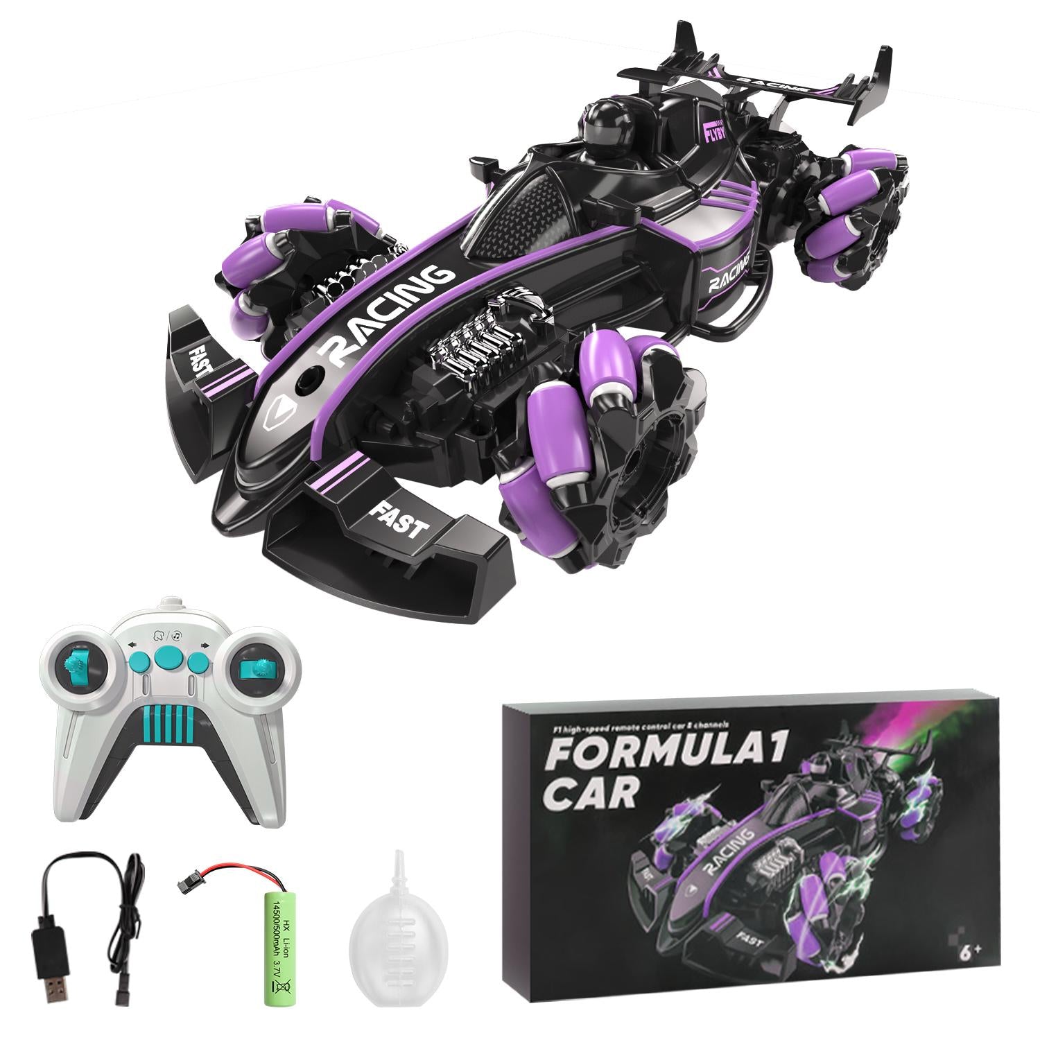 F1 Drift RC Car with Spray Effect - Omnidirectional Remote Control Racing Car for Kids