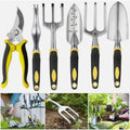 6-Piece Garden Tool Set - Heavy-Duty Hand Tools with Ergonomic Grips