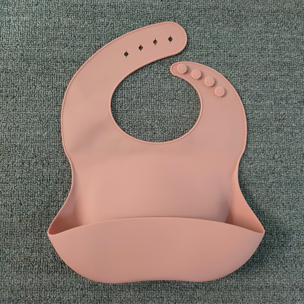 Silicone Baby Bib with Food Catcher — Waterproof & Adjustable