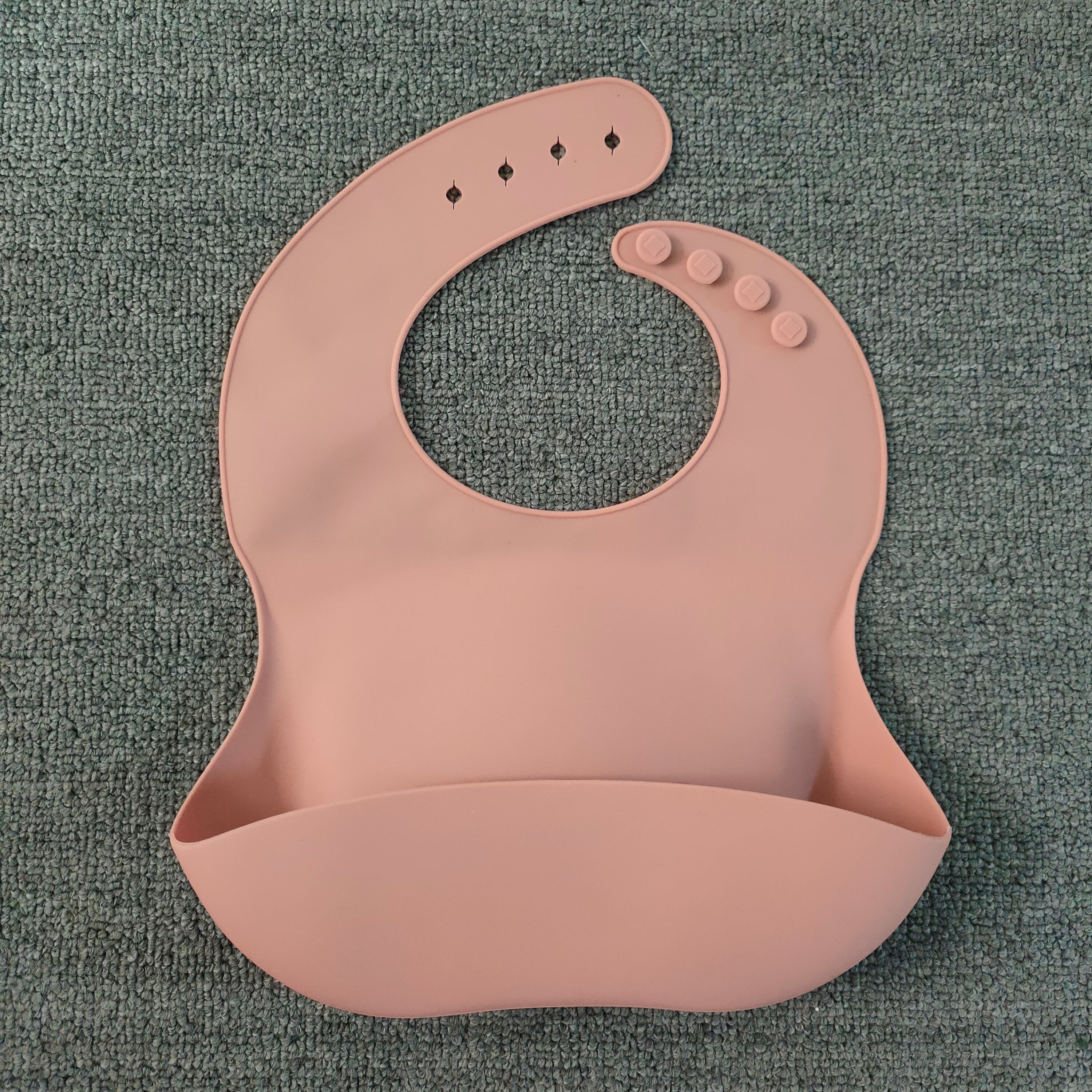 Silicone Baby Bib with Food Catcher — Waterproof & Adjustable